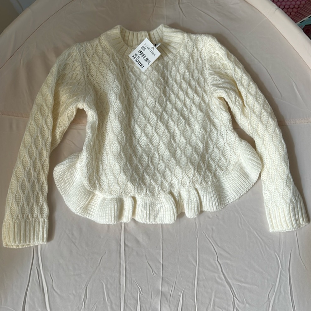 Janie and Jack new size 5 white sweater